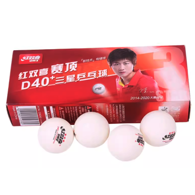 DHS D40+ 3 Star Table Tennis Ball (1 Box = 10 Balls) (White/ Orange)