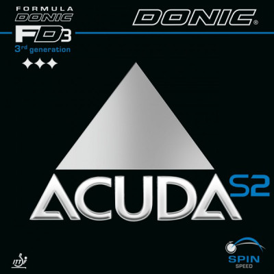 DONIC Acuda S2 Table Tennis Rubber (Black, Red, Blue)