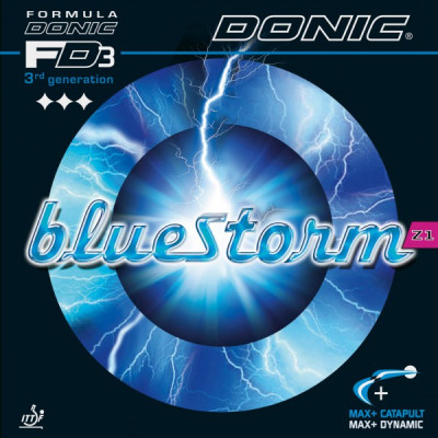 DONIC Bluestorm Z1 Table Tennis Rubber (Black, Red, Blue)