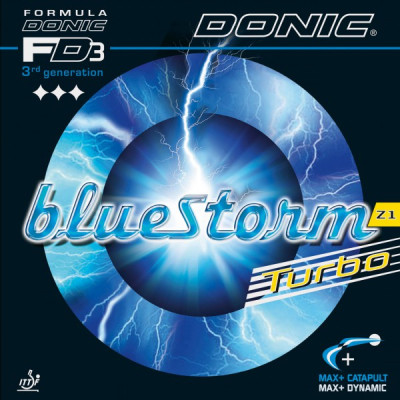 DONIC Bluestorm Z1 Turbo Table Tennis Rubber (Black, Red, Blue)